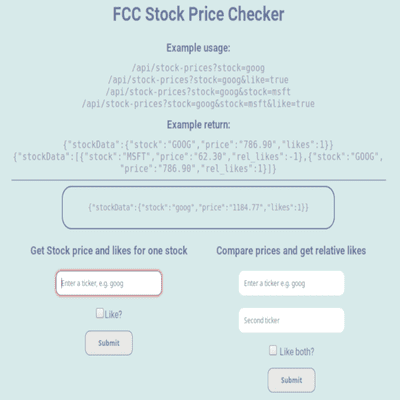 Stock Price Checker - API & Front-end