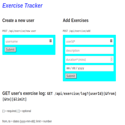 Exercise Tracker - API & Front-end